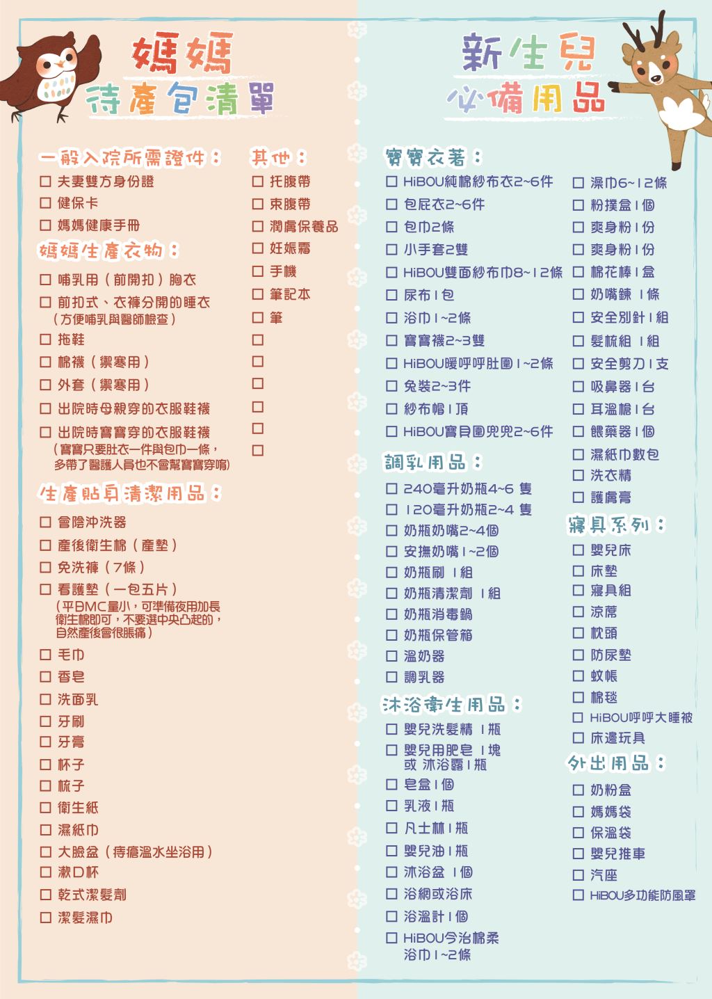 新手媽媽超實用《待產包清單》《新生兒用品清單》(內附下載攻略)